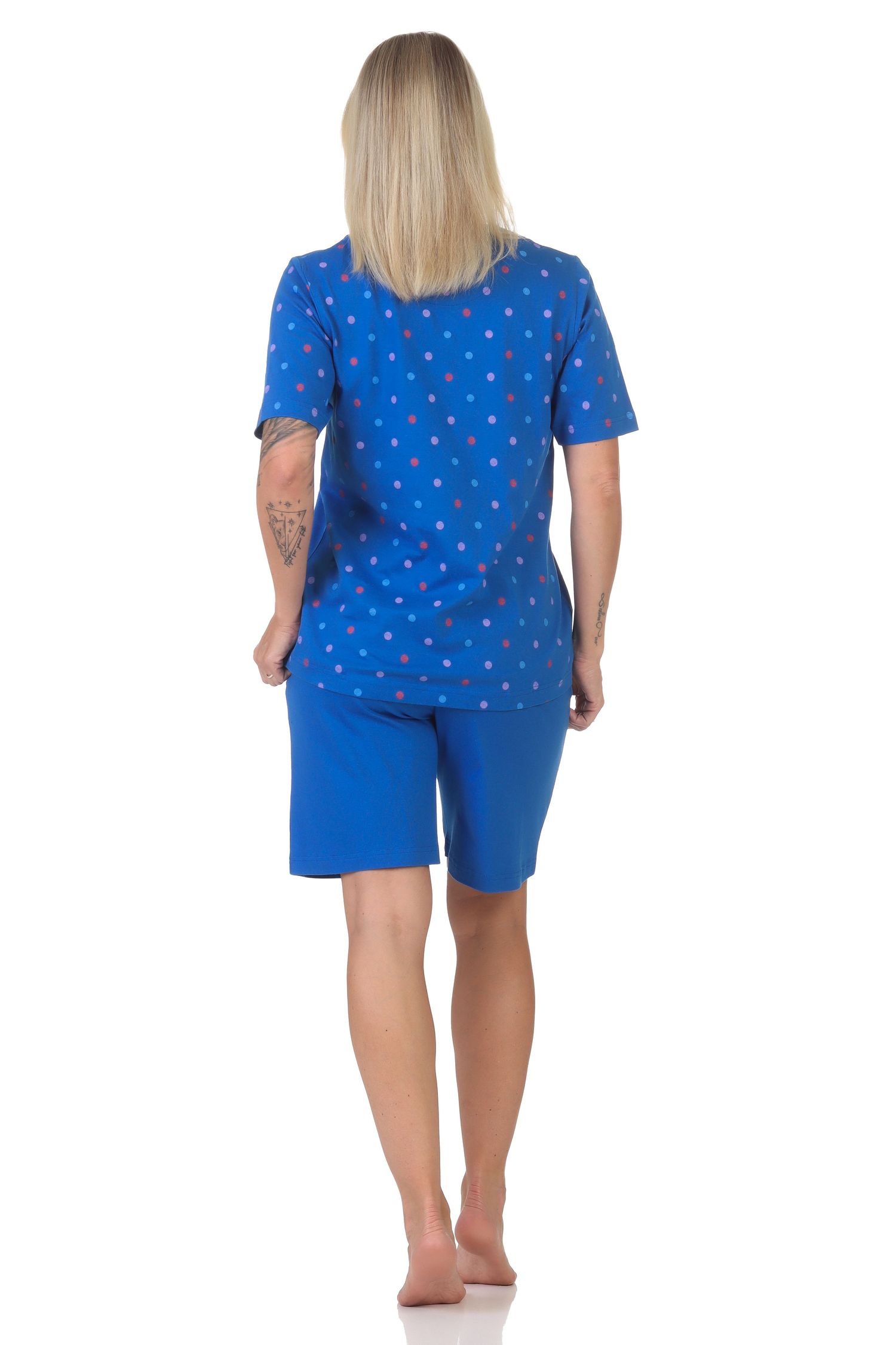 Normann Damen kurzarm Schlafanzug Shorty Pyjama in Tupfen-Punkte Optik - auch in Übergröße Normann Damen kurzarm Schlafanzug Shorty Pyjama in Tupfen-Punkte Optik - auch in Übergröße
