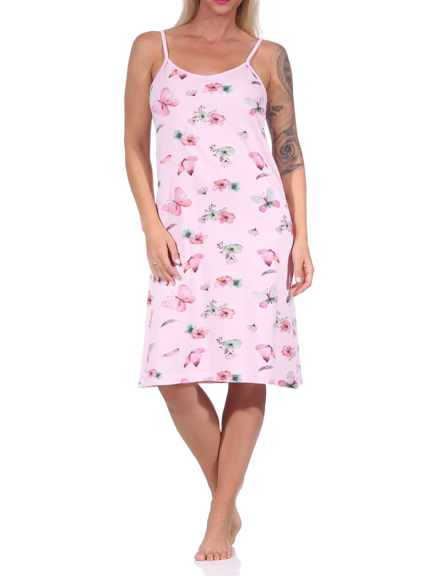 Sommerliches Damen Spaghetti Nachthemd von Normann, florales Design - auch in Übergrössen