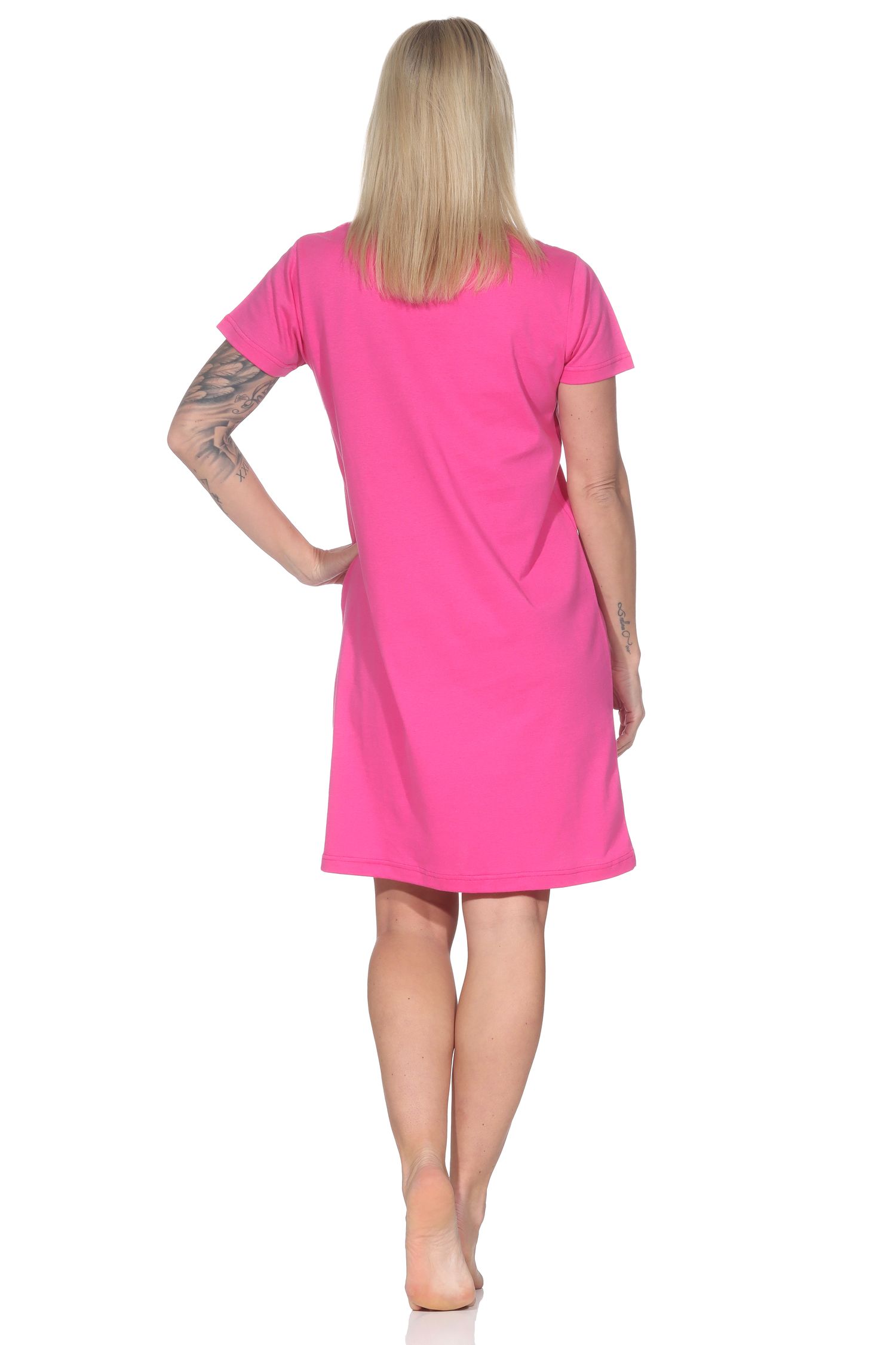 Normann Damen kurzarm Nachthemd mit Frontprint Normann Damen kurzarm Nachthemd mit Frontprint