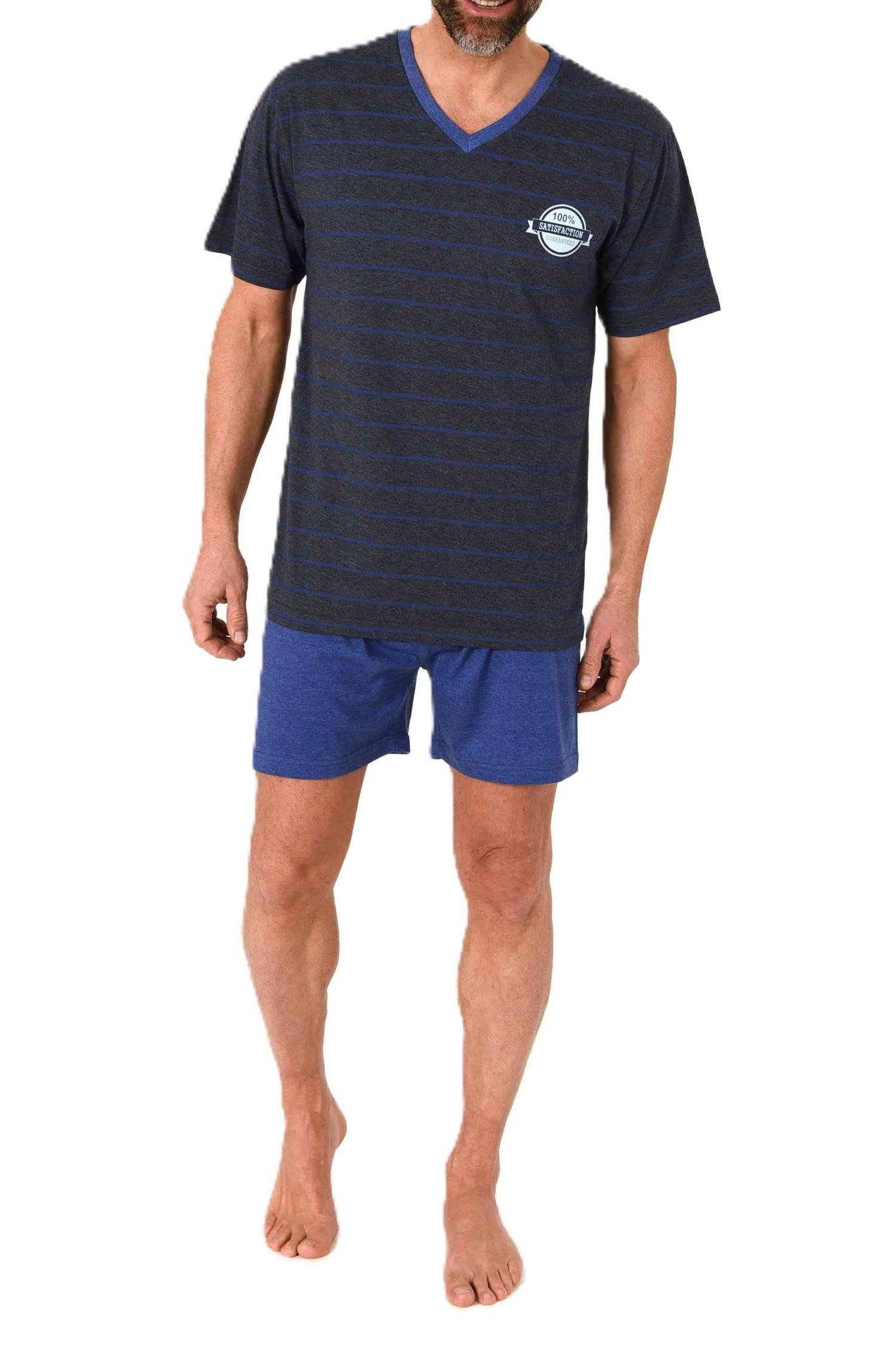 Normann Herren kurzarm Schlafanzug Shorty Pyjama in eleganter Streifenoptik Normann Herren kurzarm Schlafanzug Shorty Pyjama in eleganter Streifenoptik