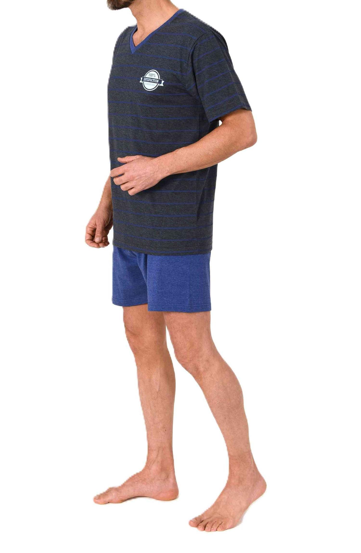 Normann Herren kurzarm Schlafanzug Shorty Pyjama in eleganter Streifenoptik Normann Herren kurzarm Schlafanzug Shorty Pyjama in eleganter Streifenoptik