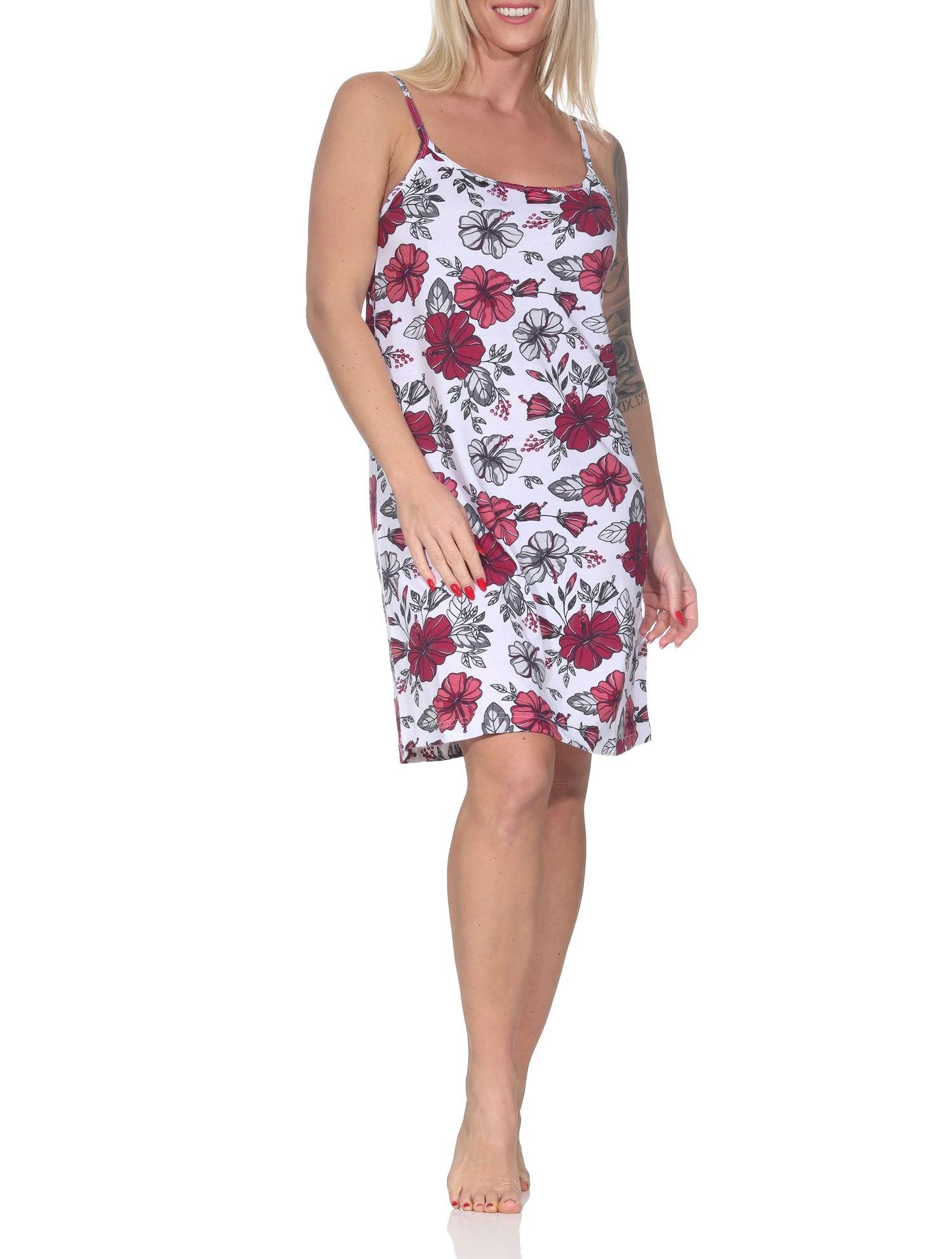 Ärmelloses Damen Spaghetti Träger Nachthemd in floralem Print - auch in Übergrössen Ärmelloses Damen Spaghetti Träger Nachthemd in floralem Print - auch in Übergrössen
