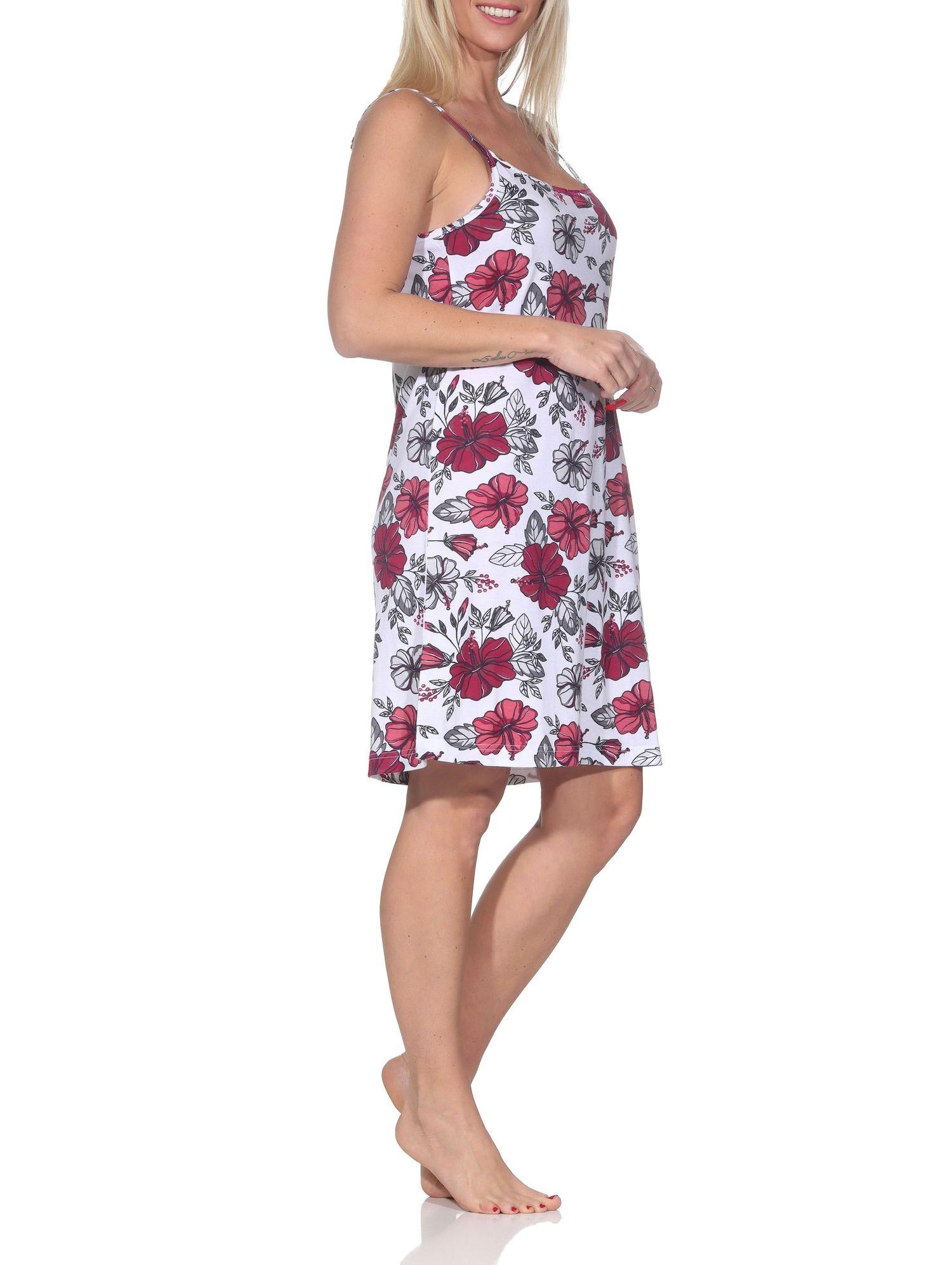 Ärmelloses Damen Spaghetti Träger Nachthemd in floralem Print - auch in Übergrössen Ärmelloses Damen Spaghetti Träger Nachthemd in floralem Print - auch in Übergrössen