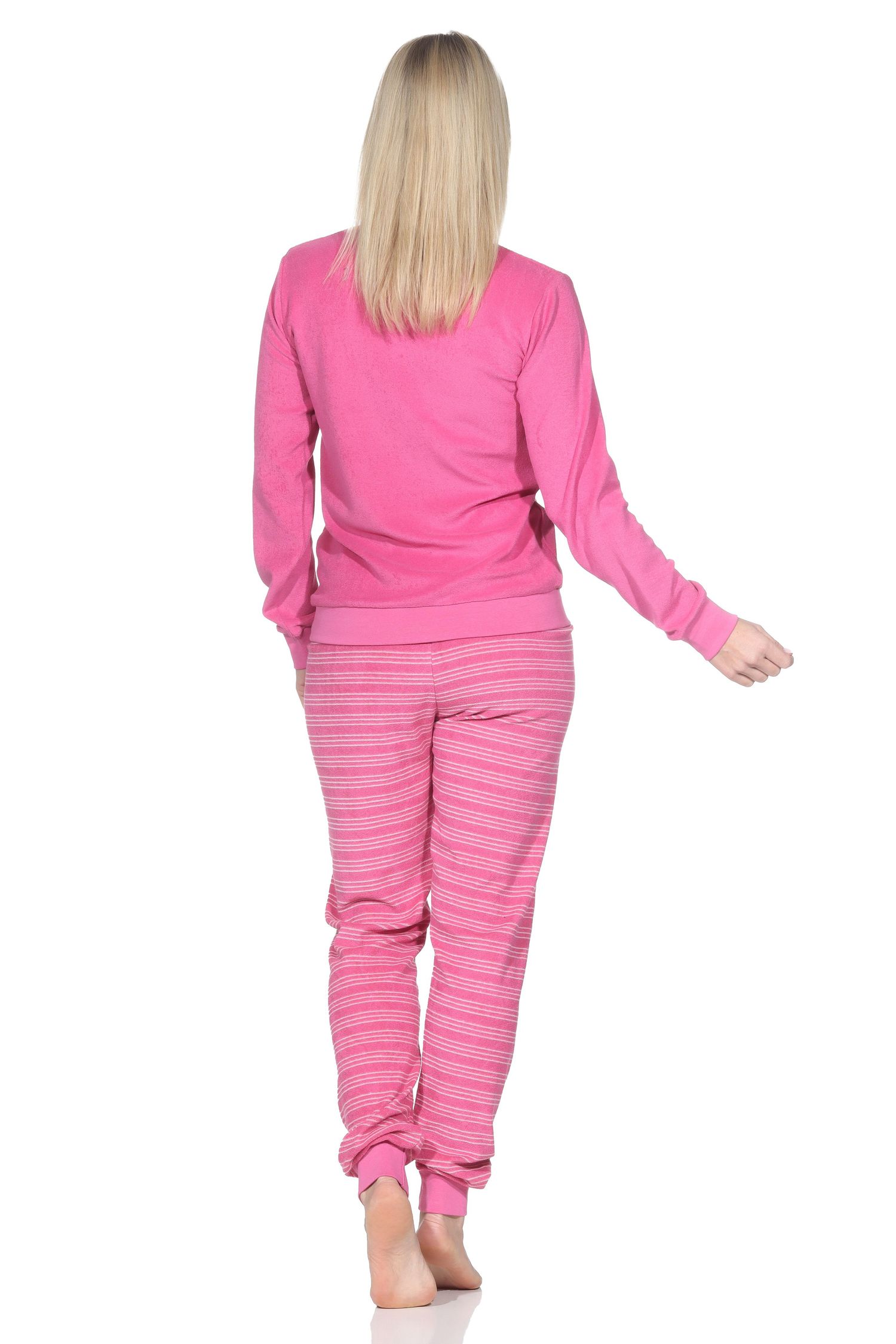 Normann Damen Frottee Schlafanzug mit Sternemotiv – Pyjama auch in Übergröße Normann Damen langarm Frottee Pyjama mit Bündchen in toller Optik – auch in Übergröße