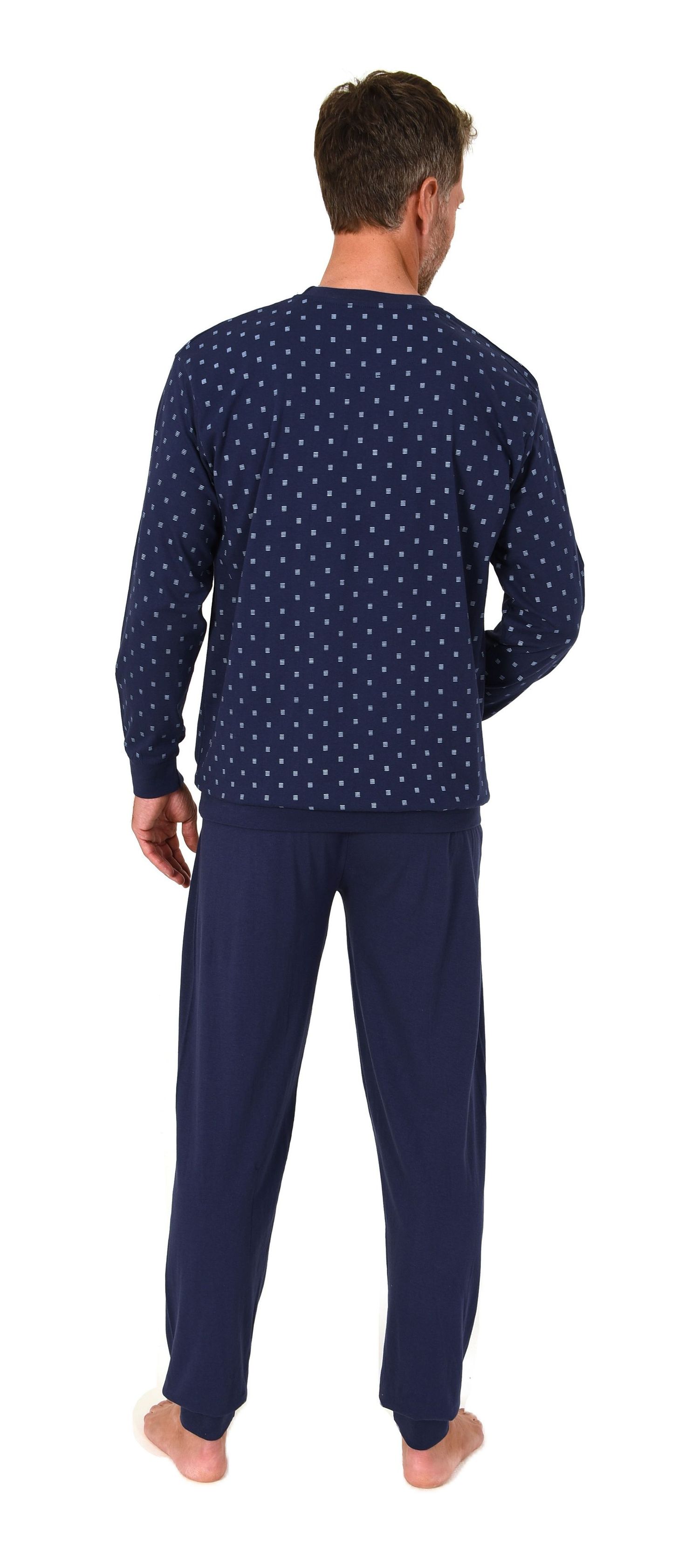 Normann Herren Schlafanzug langarm Pyjama mit Bündchen in eleganter Optik Normann Herren Schlafanzug langarm Pyjama mit Bündchen in eleganter Optik