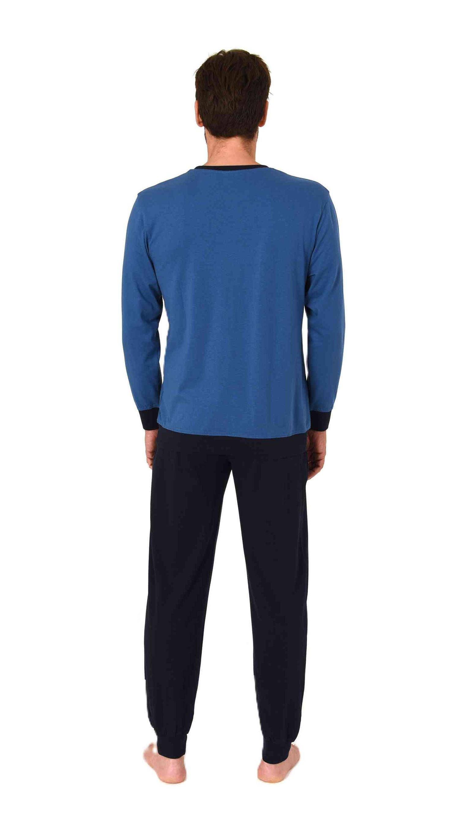Normann Herren langarm Schlafanzug mit Bündchen Pyjama mit Frontprint in toller Optik Normann Herren langarm Schlafanzug mit Bündchen Pyjama mit Frontprint in toller Optik