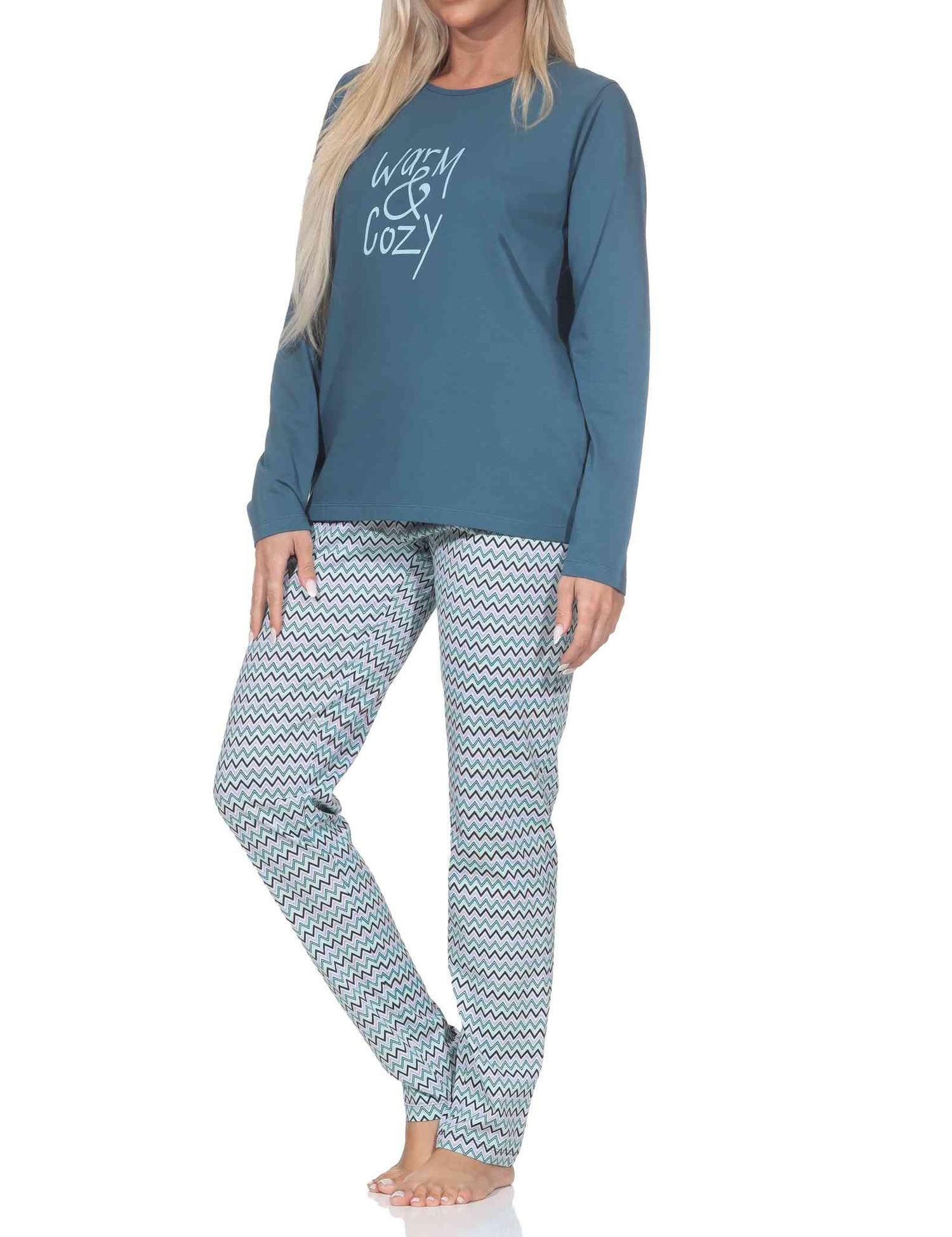 Normann Damen langarm Schlafanzug Pyjama im Ethnolook Normann Damen langarm Schlafanzug Pyjama im Ethnolook