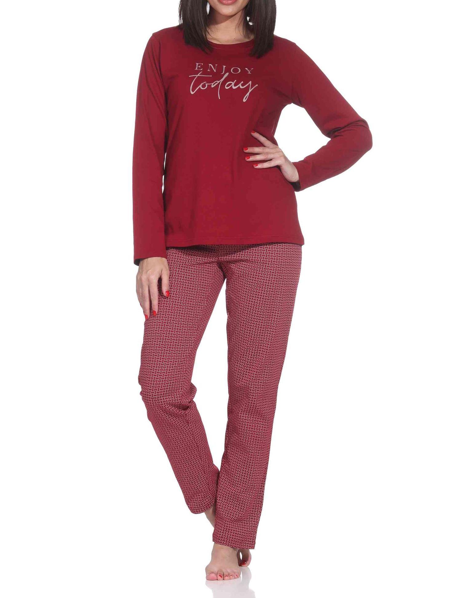 Upload Normann Damen langarm Schlafanzug Pyjama im eleganter Optik