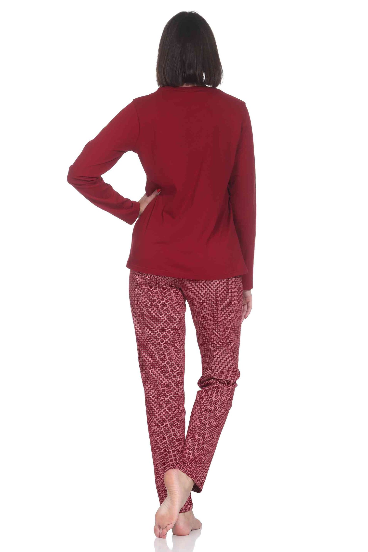 Normann Damen langarm Schlafanzug Pyjama im eleganter Optik Normann Damen langarm Schlafanzug Pyjama im eleganter Optik