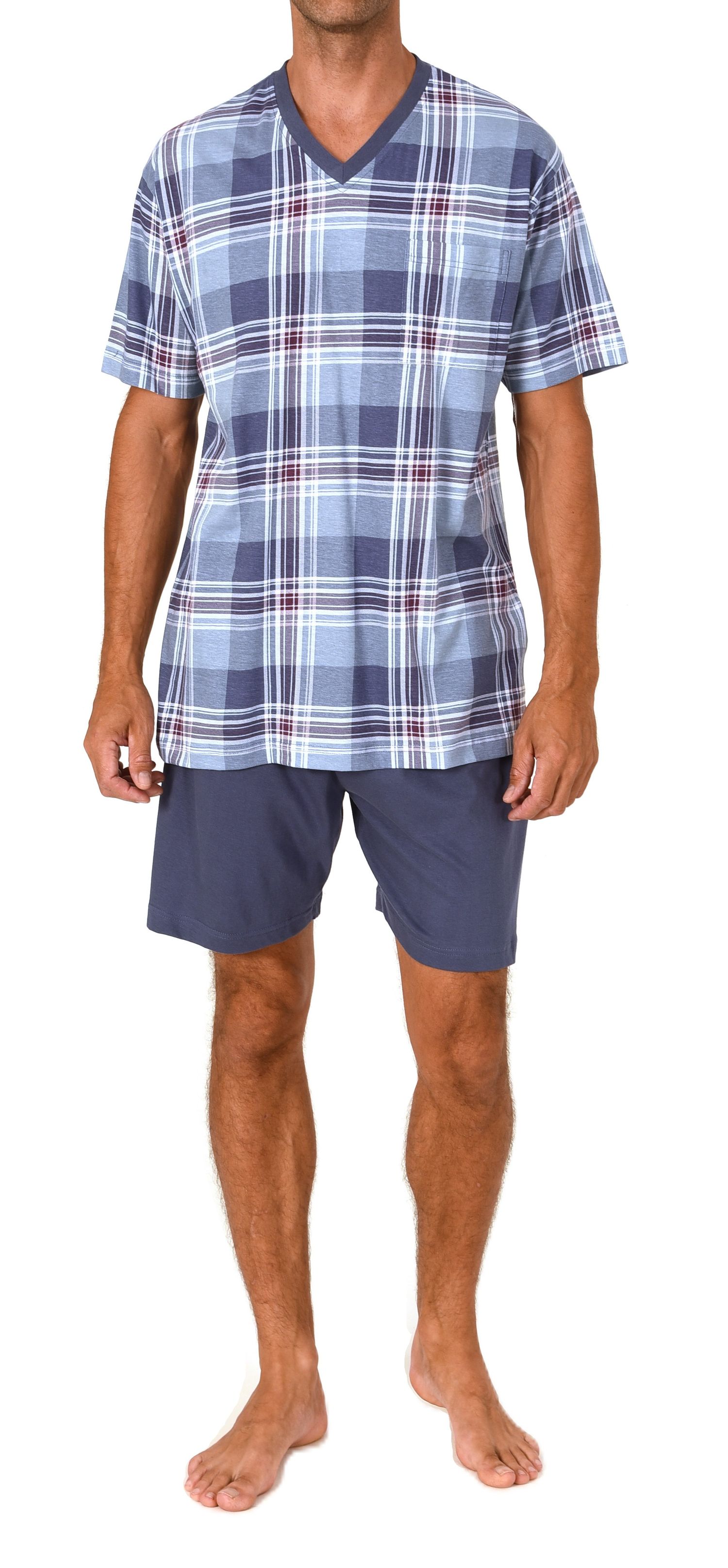 Normann Herren kurzarm Schlafanzug Shorty Pyjama aus Single Jersey - auch in Übergröße