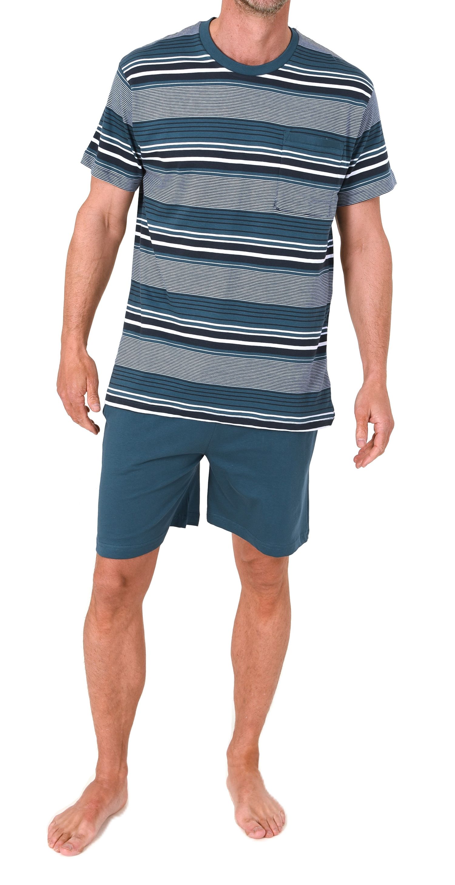 Normann Herren Schlafanzug kurzarm Shorty in eleganter Streifenoptik - auch in Übergröße Normann Herren Schlafanzug kurzarm Shorty in eleganter Streifenoptik - auch in Übergröße