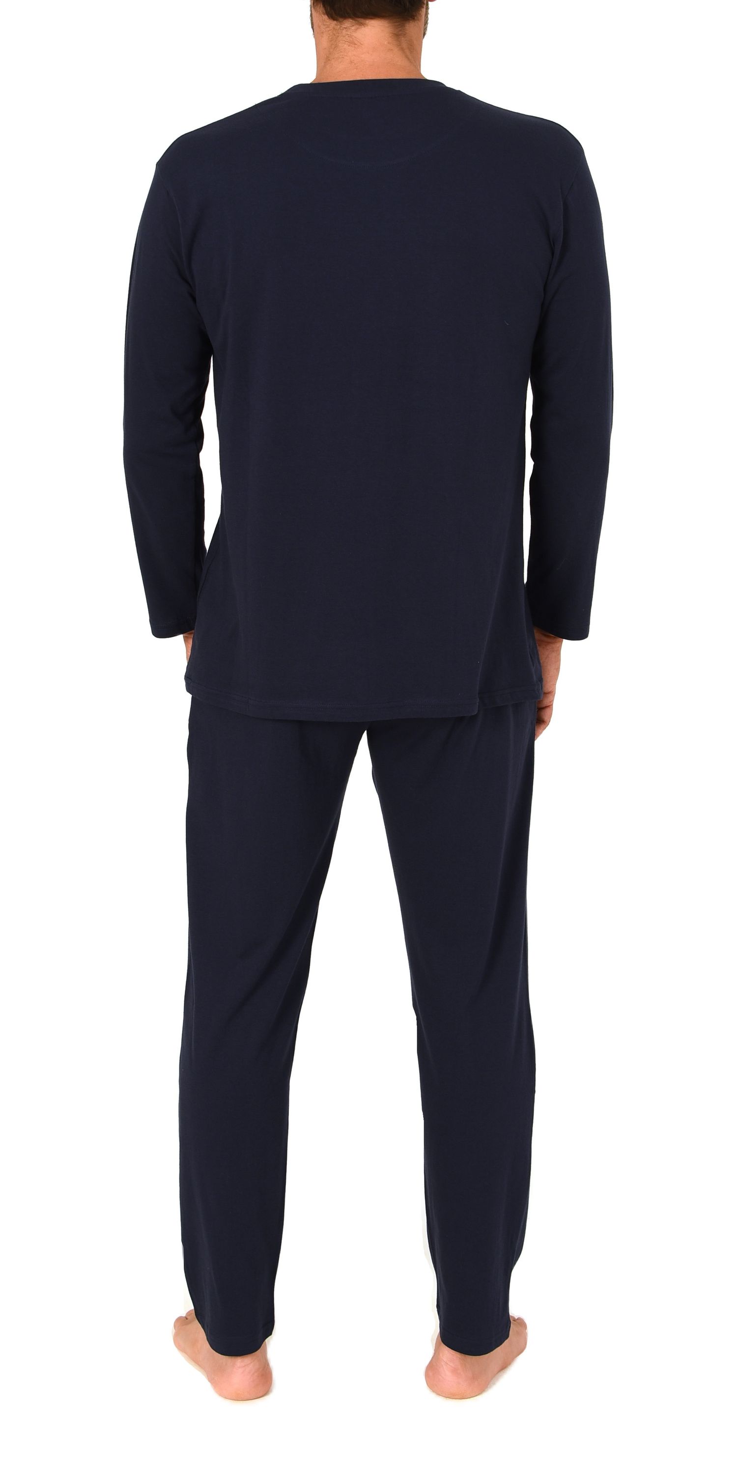 Normann Herren Schlafanzug langarm Pyjama mit Frontprint- auch in Übergröße