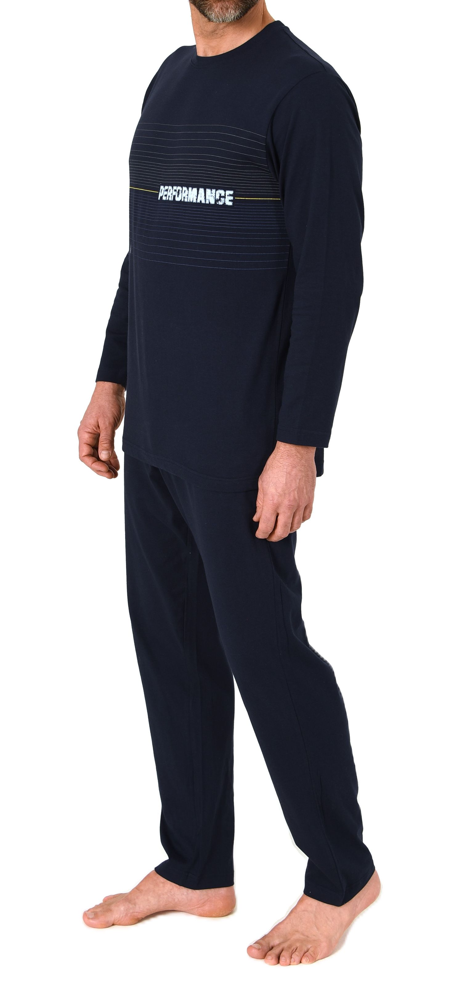 Normann Herren Schlafanzug lang mit Frontprint – Pyjama auch in Übergrößen Normann Herren Schlafanzug lang mit Frontprint – Pyjama auch in Übergrößen