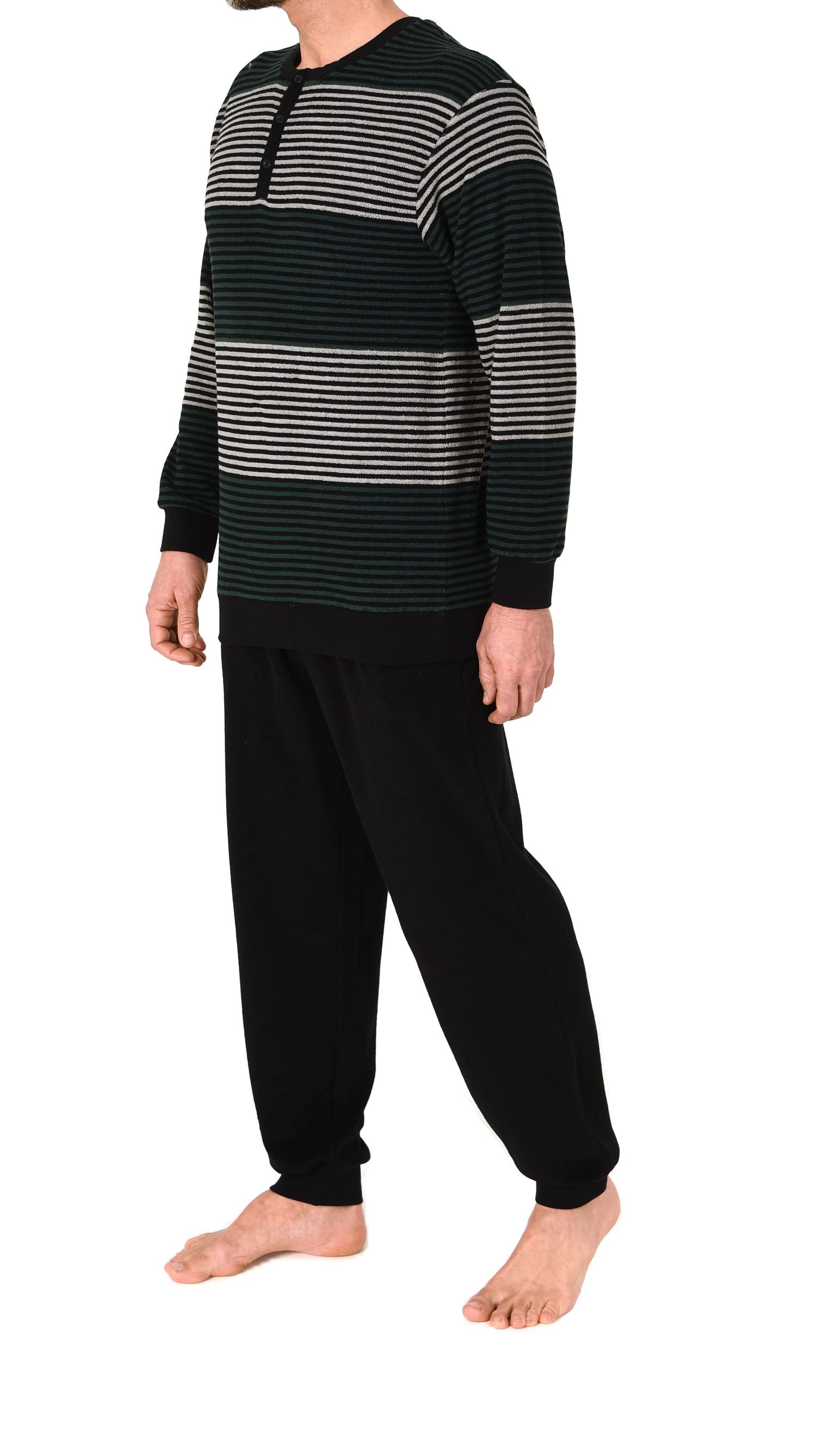 Normann Herren Frottee Pyjama in Blockstreifen-Optik – auch in Übergröße Normann Herren Frottee Pyjama in Blockstreifen-Optik – auch in Übergröße