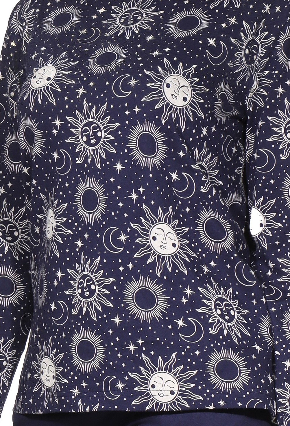 Normann Damen Pyjama lang in Sonne, Mond+Sterne Design - auch in Übergröße Normann Damen Pyjama lang in Sonne, Mond+Sterne Design - auch in Übergröße