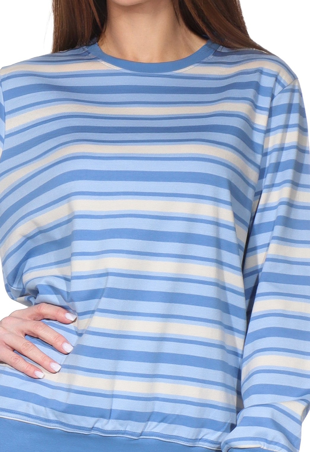 Normann Damen Pyjama mit Bündchen in Interlock Qualität-auch in Übergröße