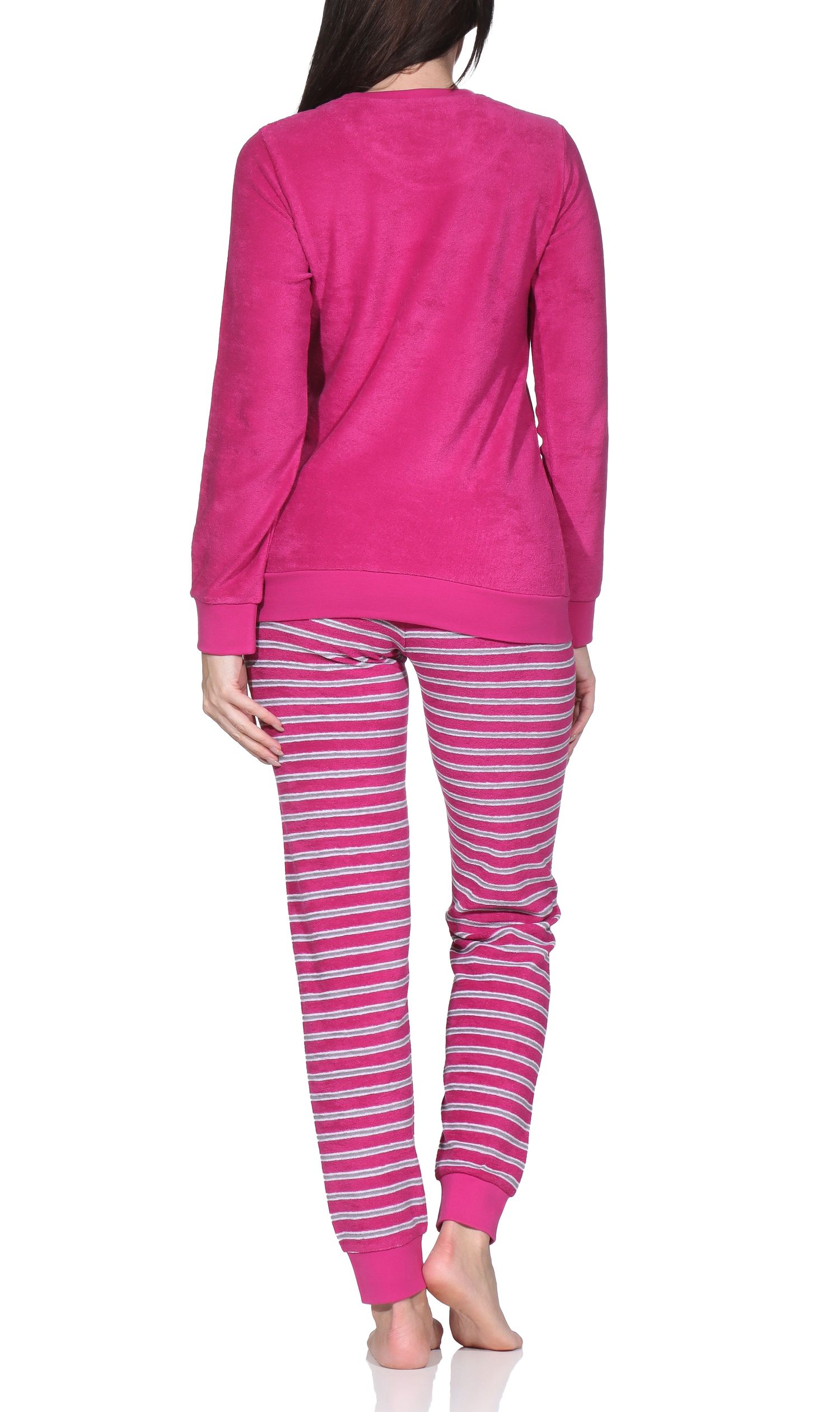 Normann Damen Frottee Pyjama mit Bündchen + Herzmotiv - auch in Übergröße Normann Damen Frottee Pyjama mit Bündchen + Herzmotiv - auch in Übergröße