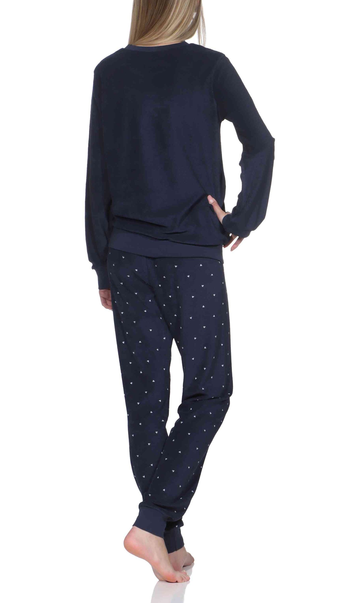 Normann Damen Frottee Pyjama mit Bündchen in Tupfenoptik- auch in Übergröße Normann Damen Frottee Pyjama mit Bündchen in Tupfenoptik- auch in Übergröße