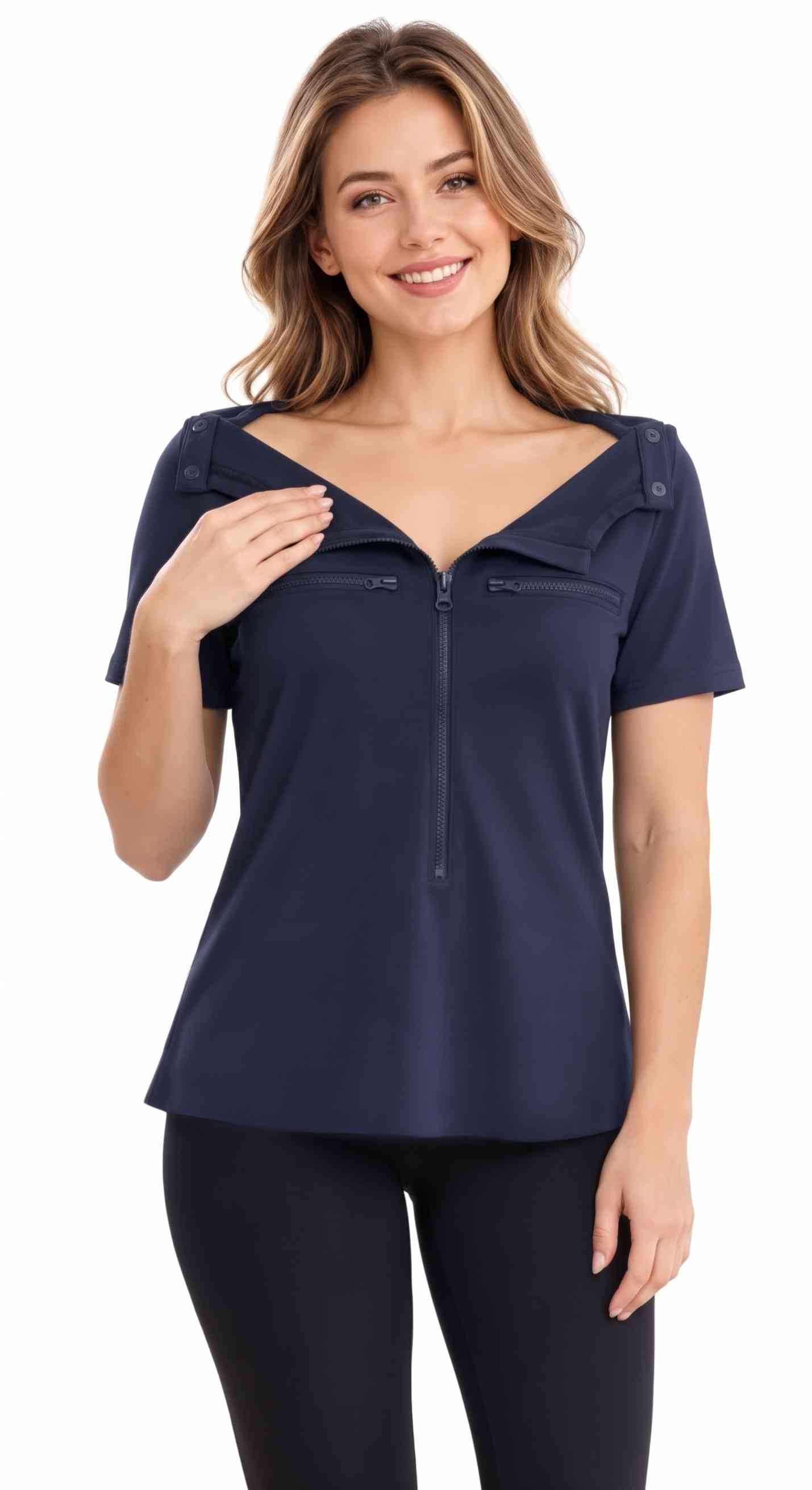 Normann Care Damen Reha Shirt, Chemo-Port Zugänge, Dialyse, Brust-Operation Normann Care Damen Reha Shirt, Chemo-Port Zugänge, Dialyse, Brust-Operation