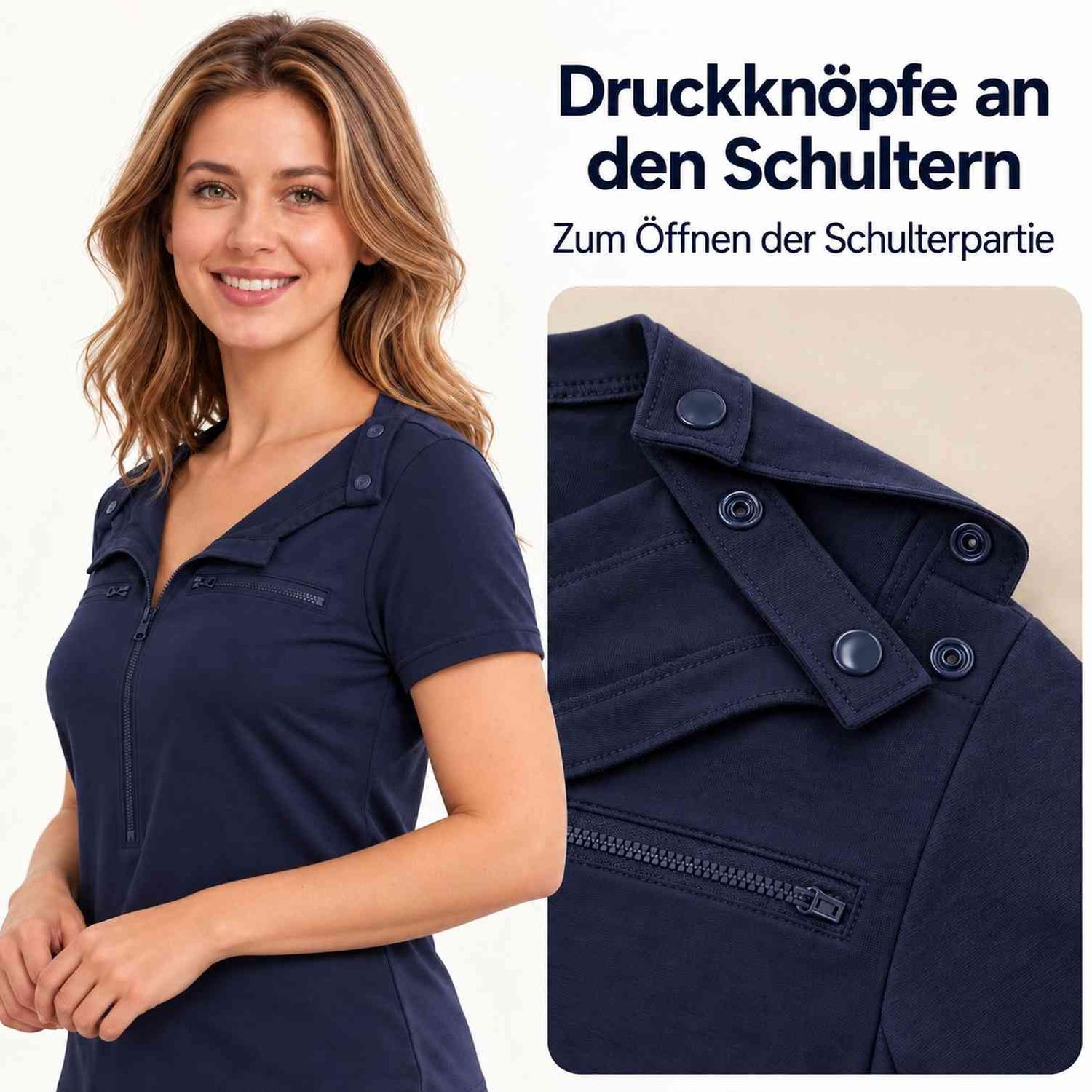 Normann Care Damen Reha Shirt, Chemo-Port Zugänge, Dialyse, Brust-Operation Normann Care Damen Reha Shirt, Chemo-Port Zugänge, Dialyse, Brust-Operation