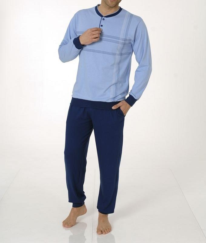 NORMANN Herren Pyjama, Bündchen, ProKlima-Qualität,  Übergrössen erhält.  511965