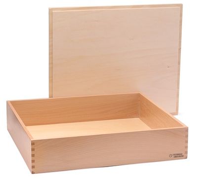 Holzbox mit Deckel, 40 x 34 x 8 cm Außenmaß