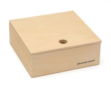 Holzkiste mit Deckel, 15,5 x 15,5 x 5,5 cm | Montessori Lernwelten