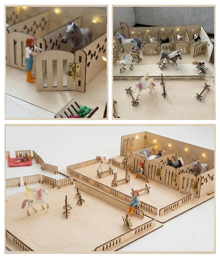 Pferdestallkoffer mit viel Zubehör - Rollenspiel und Spielfantasie fördern