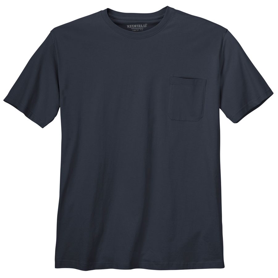 XXL Basic T-Shirt Jerry navy Brusttasche Redfield