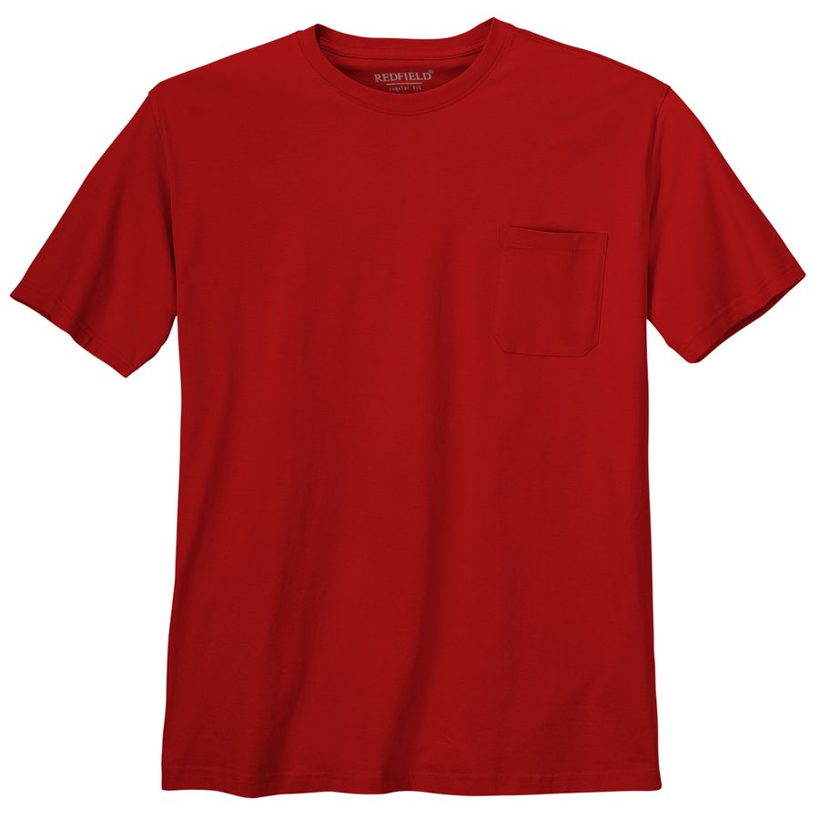 XXL Basic T-Shirt Jerry rot Brusttasche Redfield