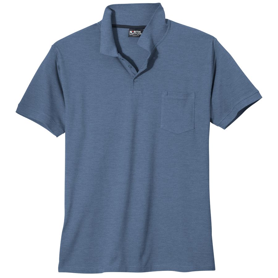 North Latitude XXL Poloshirt jeansblau melange