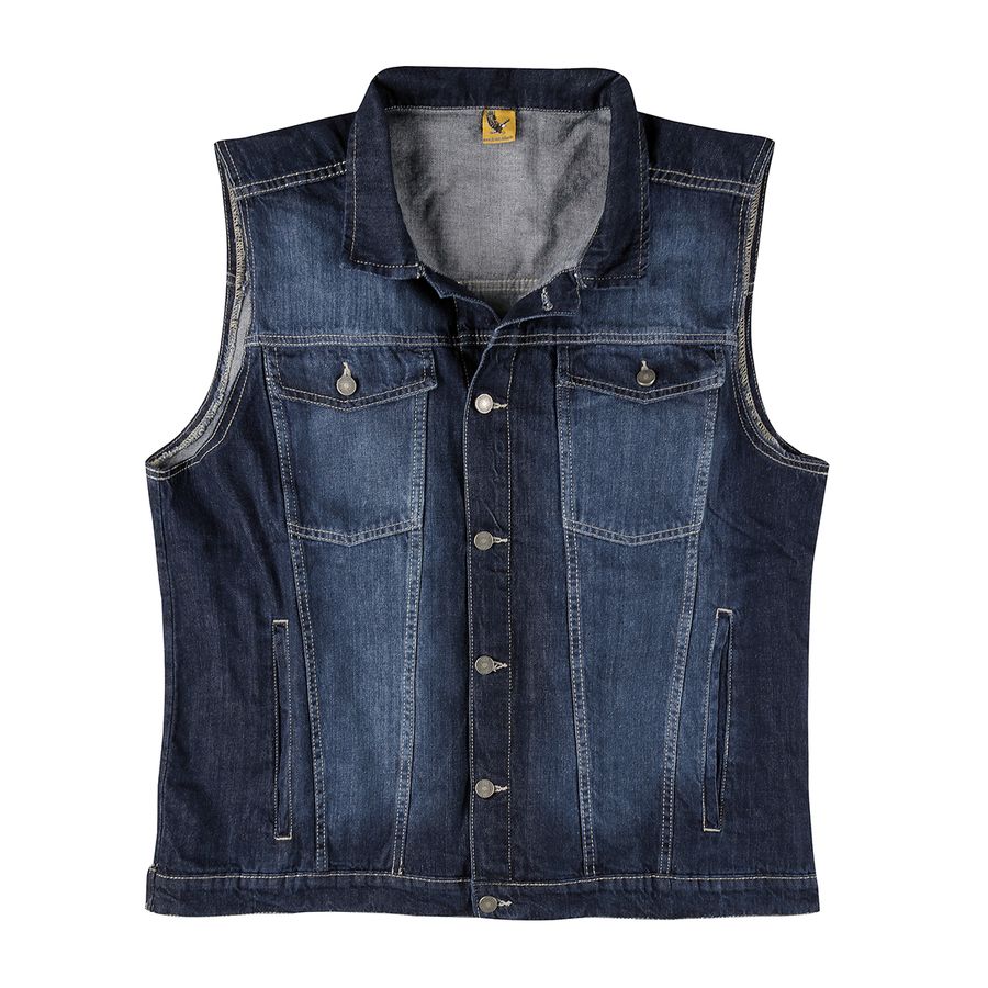 Abraxas Jeans-Weste blau stonewash Übergröße