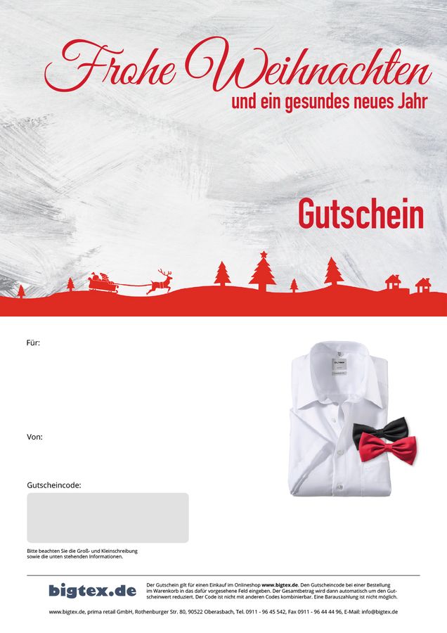 Digitaler Geschenkgutschein Weihnachten 75,00 Euro