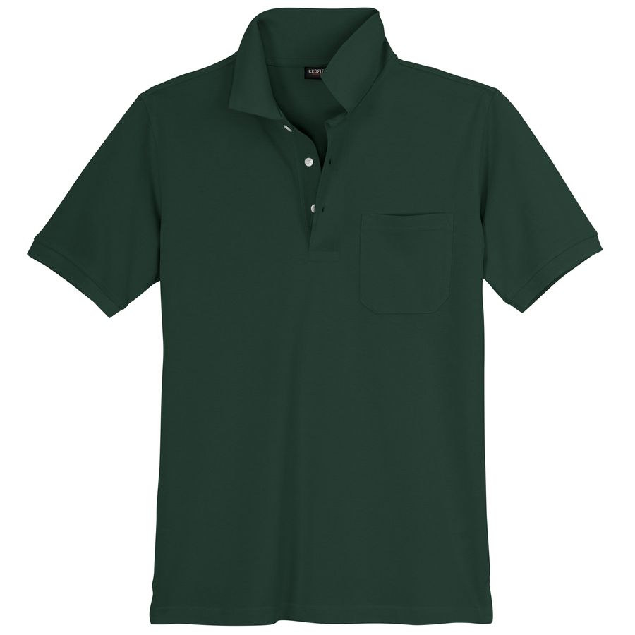 Redfield Piqué Poloshirt XXL dunkelgrün Brusttasche