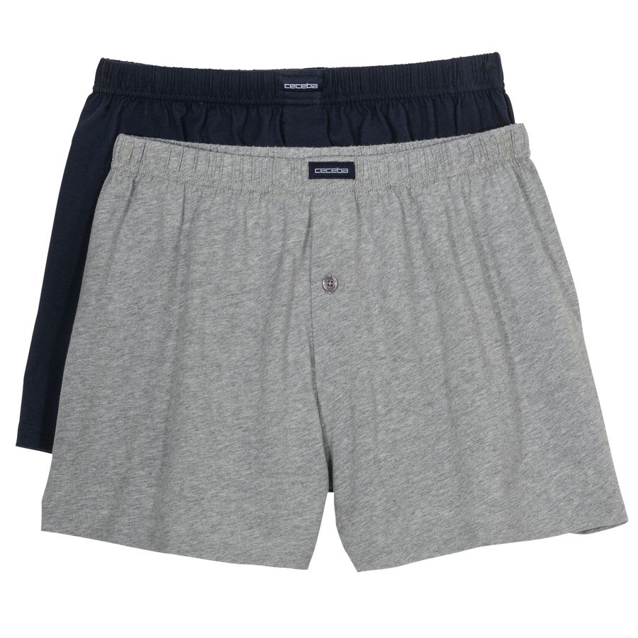 Ceceba XXL Boxershorts 2er-Pack navy/grau melange