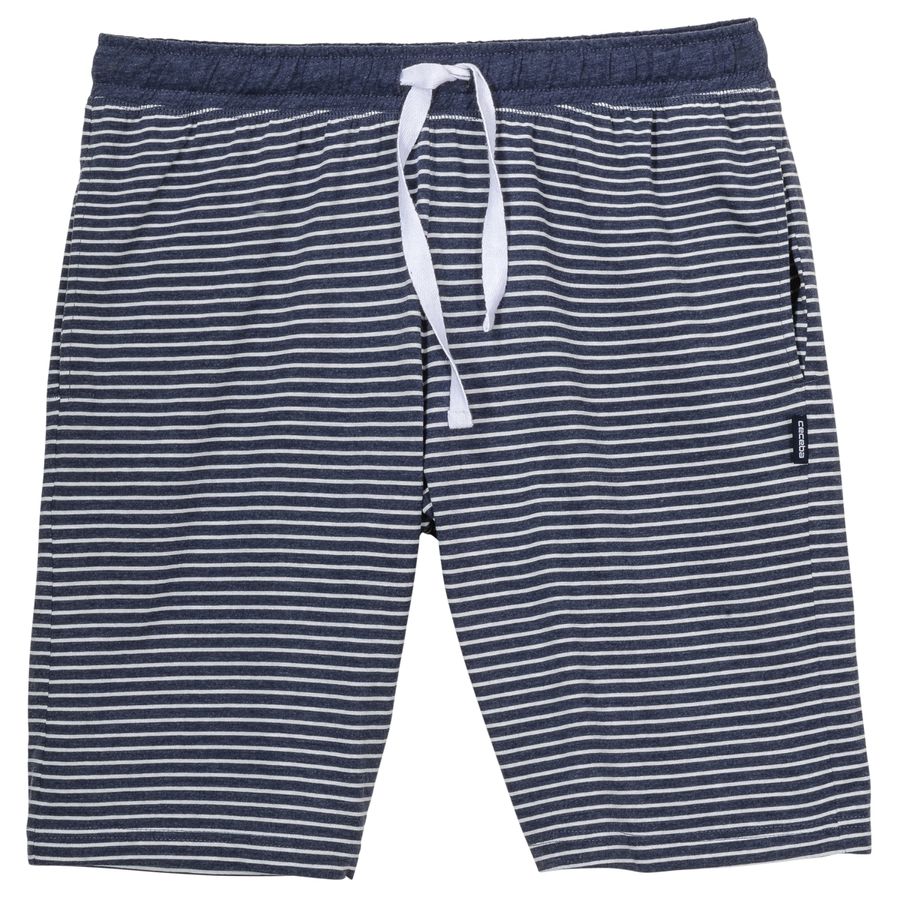 Ceceba XXL Pyjama-Bermuda indigoblau melange-weiß