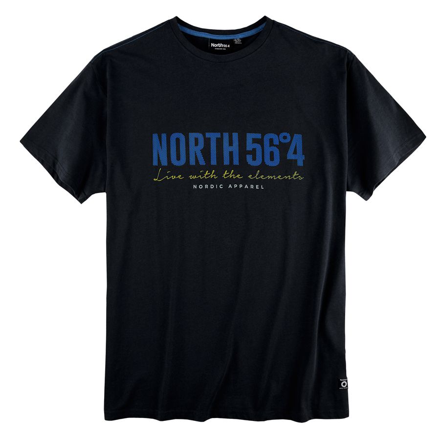 North Latitude T-Shirt Logoprint schwarz Übergröße