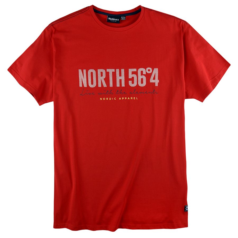 North Latitude T-Shirt Logoprint rot Übergröße