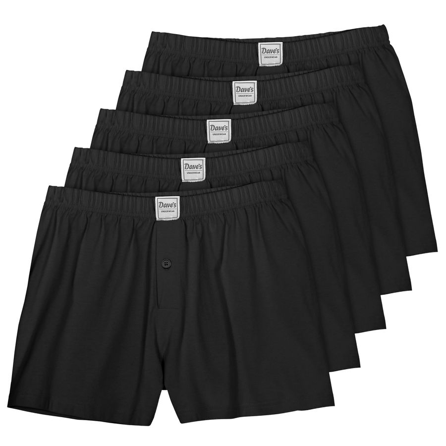 Dave's 5er-Pack Boxershorts schwarz große Größen