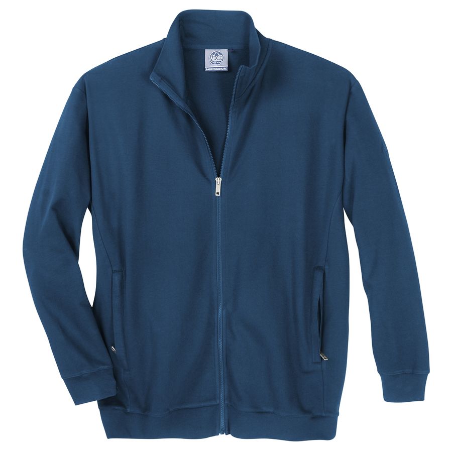 Ahorn Basic Trainer-Sweatjacke stahlblau Übergröße