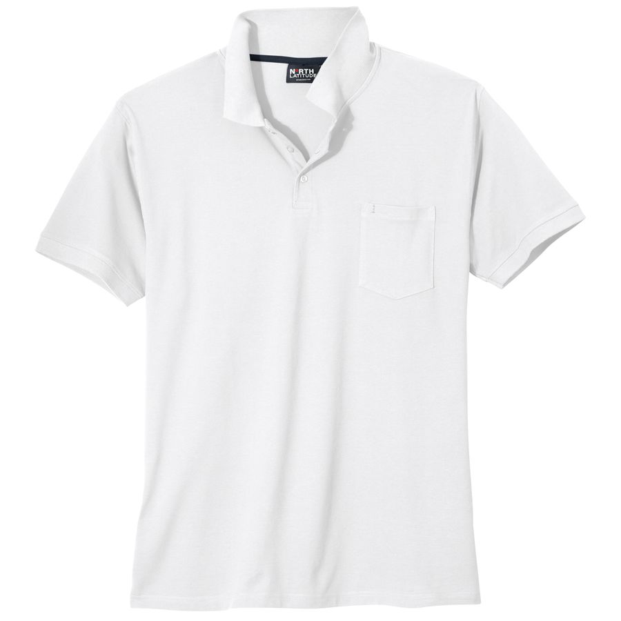 North Latitude Poloshirt weiß Übergröße
