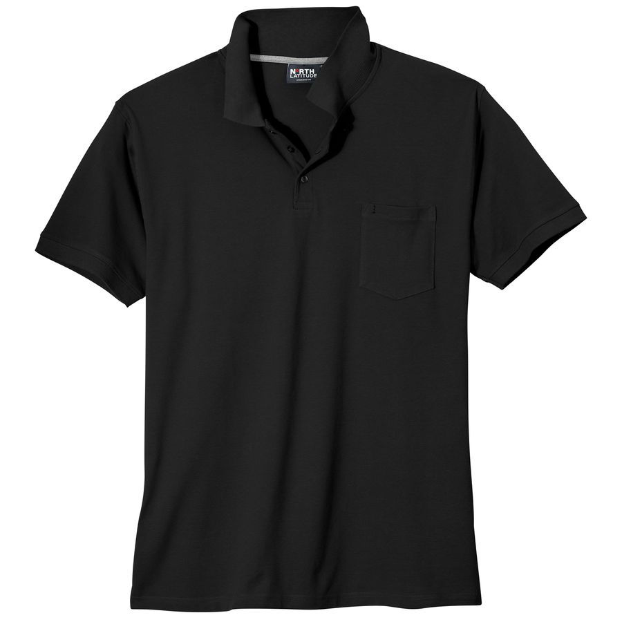 North Latitude Poloshirt schwarz Übergröße
