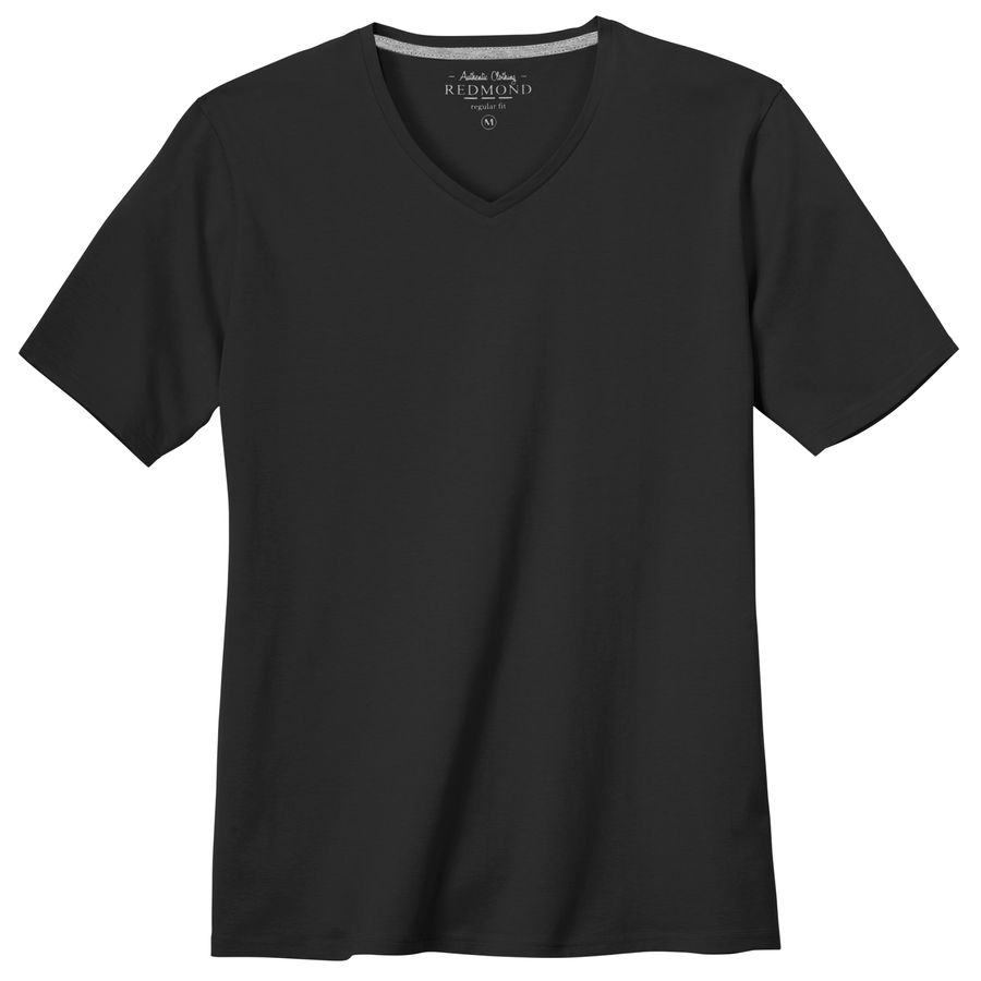 Redmond Basic T-Shirt V-Neck schwarz Übergröße