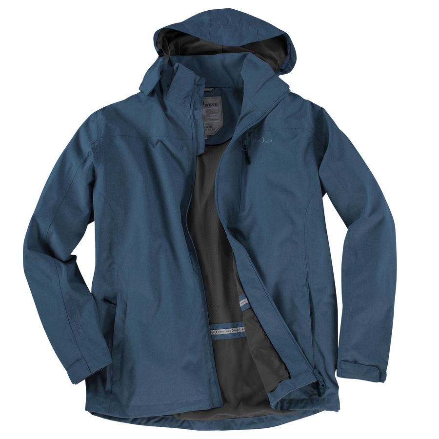 Blue Wave leichte XXL Funktionsjacke blau melange