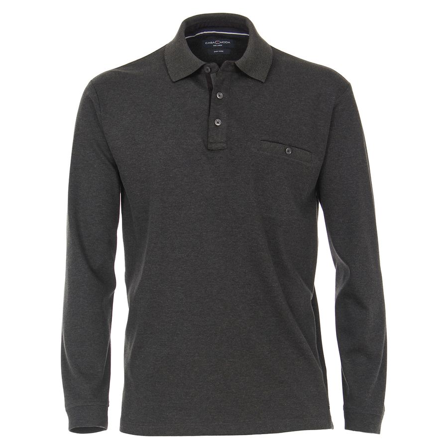 CasaModa Langarm-Poloshirt XXL anthrazit melange