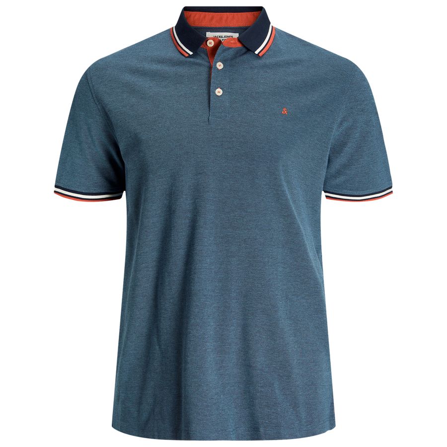 Jack & Jones Poloshirt Übergröße denimblau melange