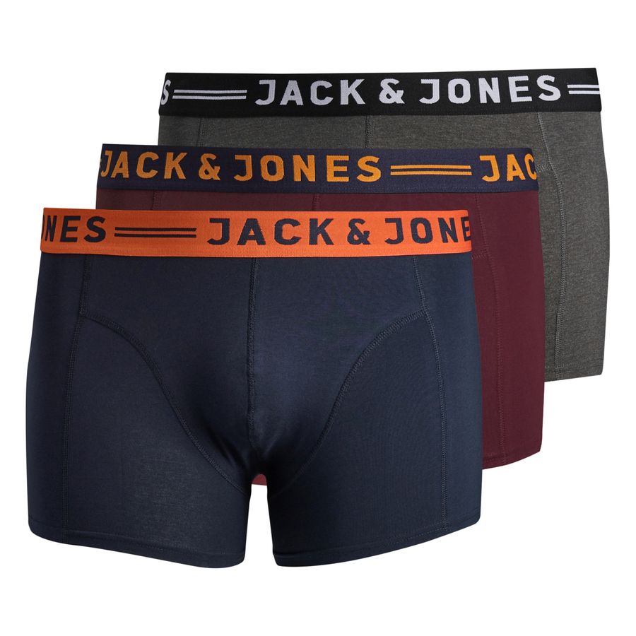 Jack&Jones 3er-Pack XXL Pants navy/weinrot/grau