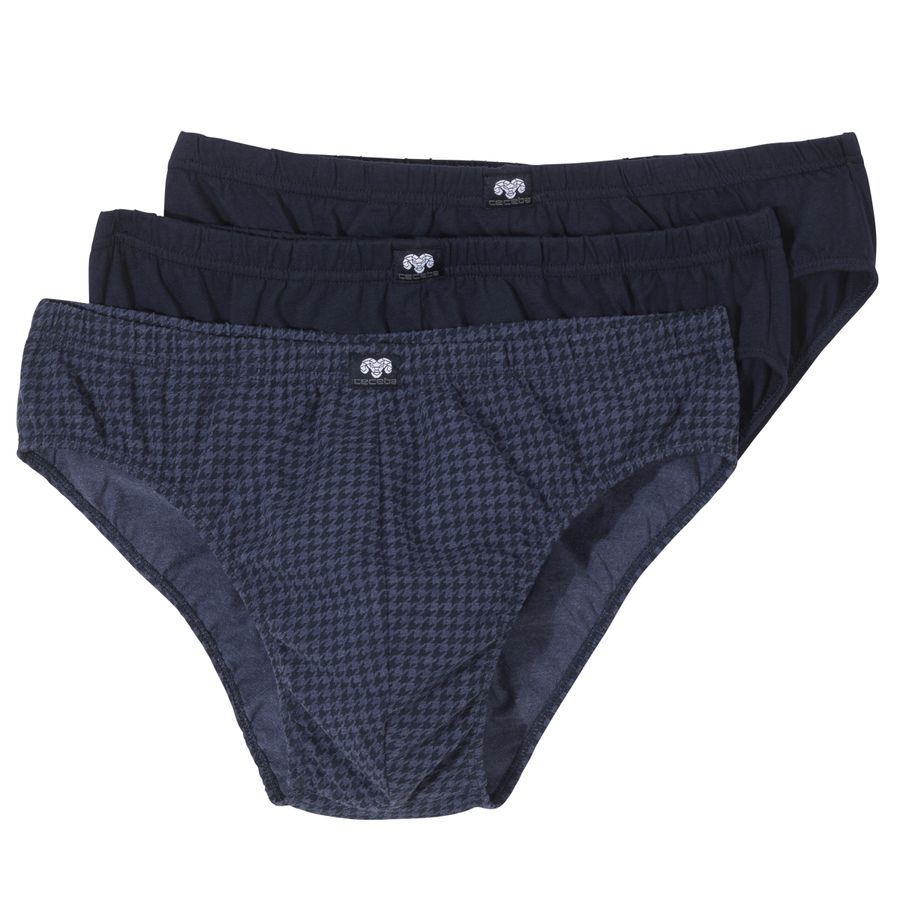 Ceceba 3er-Pack Slips Übergröße navy/Hahnentritt