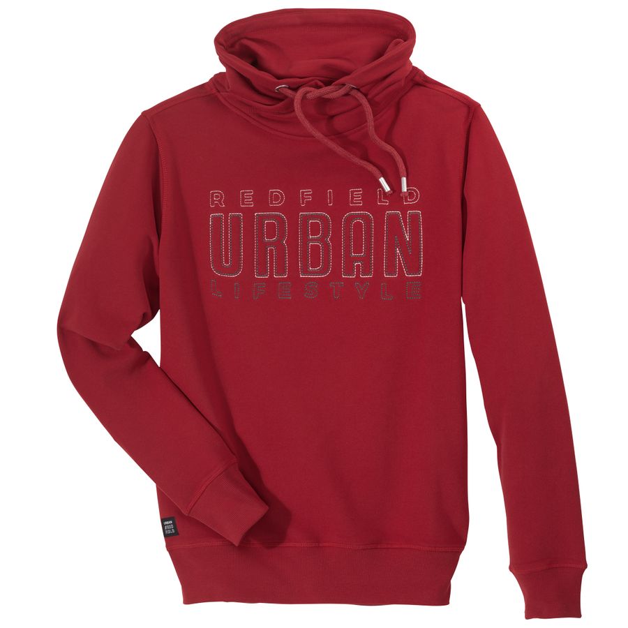 Redfield XXL Sweatshirt rot Schlauchkragen modisch