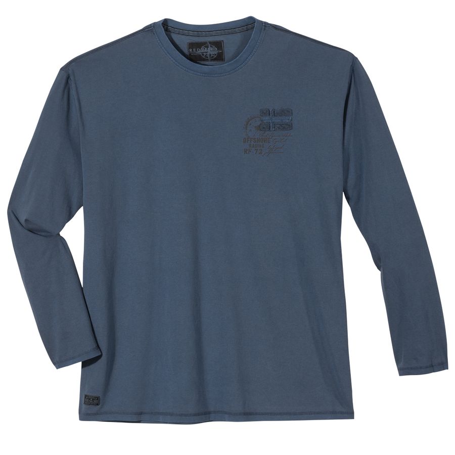 Redfield Vintage Langarmshirt Übergröße dunkelblau